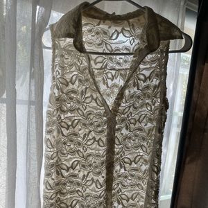 Pacsun Kirra Lace Collar Button Down Blouse